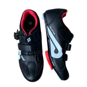 Peloton Cycling Bike Shoes with Cleats Bike  Woman's Size 8 Men’s 6 Red Black